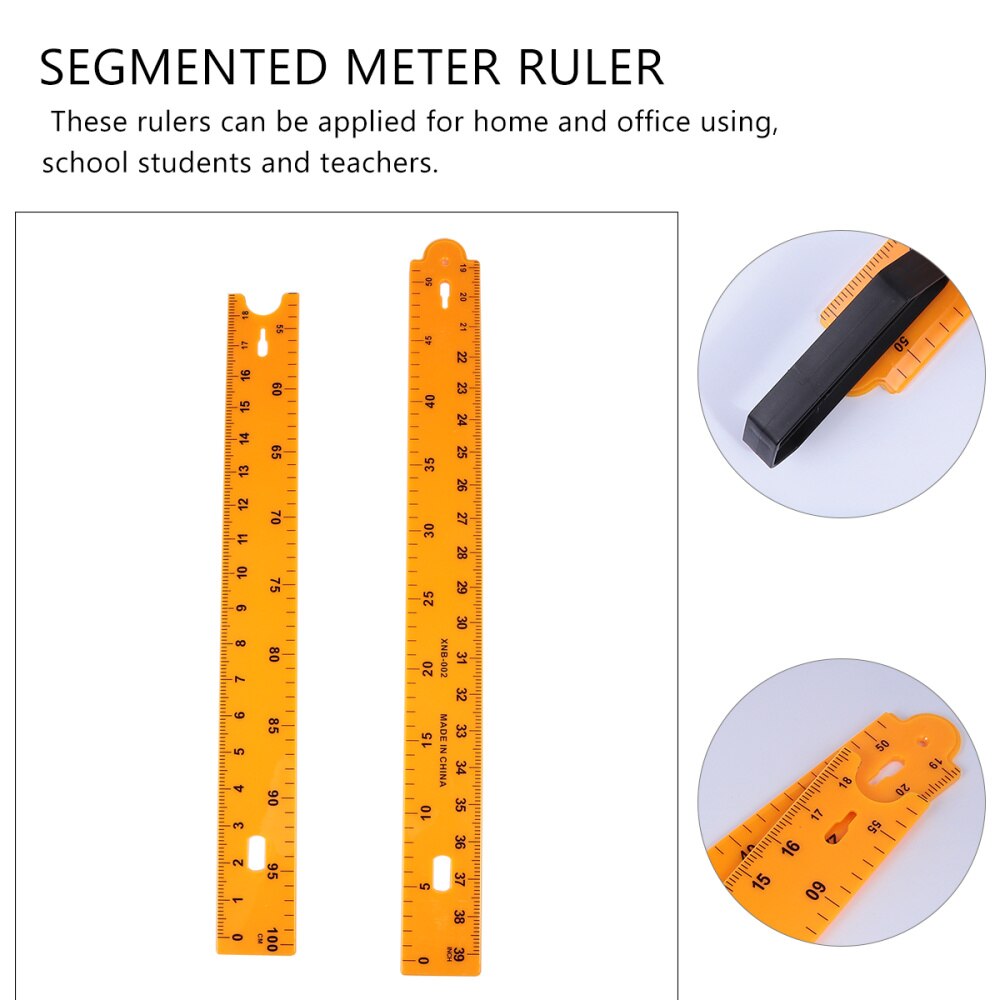1pc Measuring Tool Ruler Yellow Sectional Ruler Math Teaching Tool