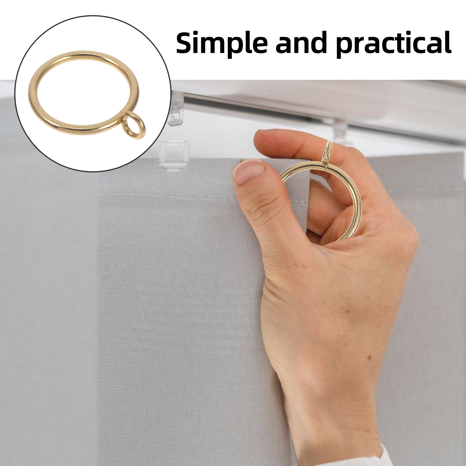 20 Pcs Metal Curtain Hanging Rings Holdbacks Hooks Hangers Brass Curtains Rod Bronze