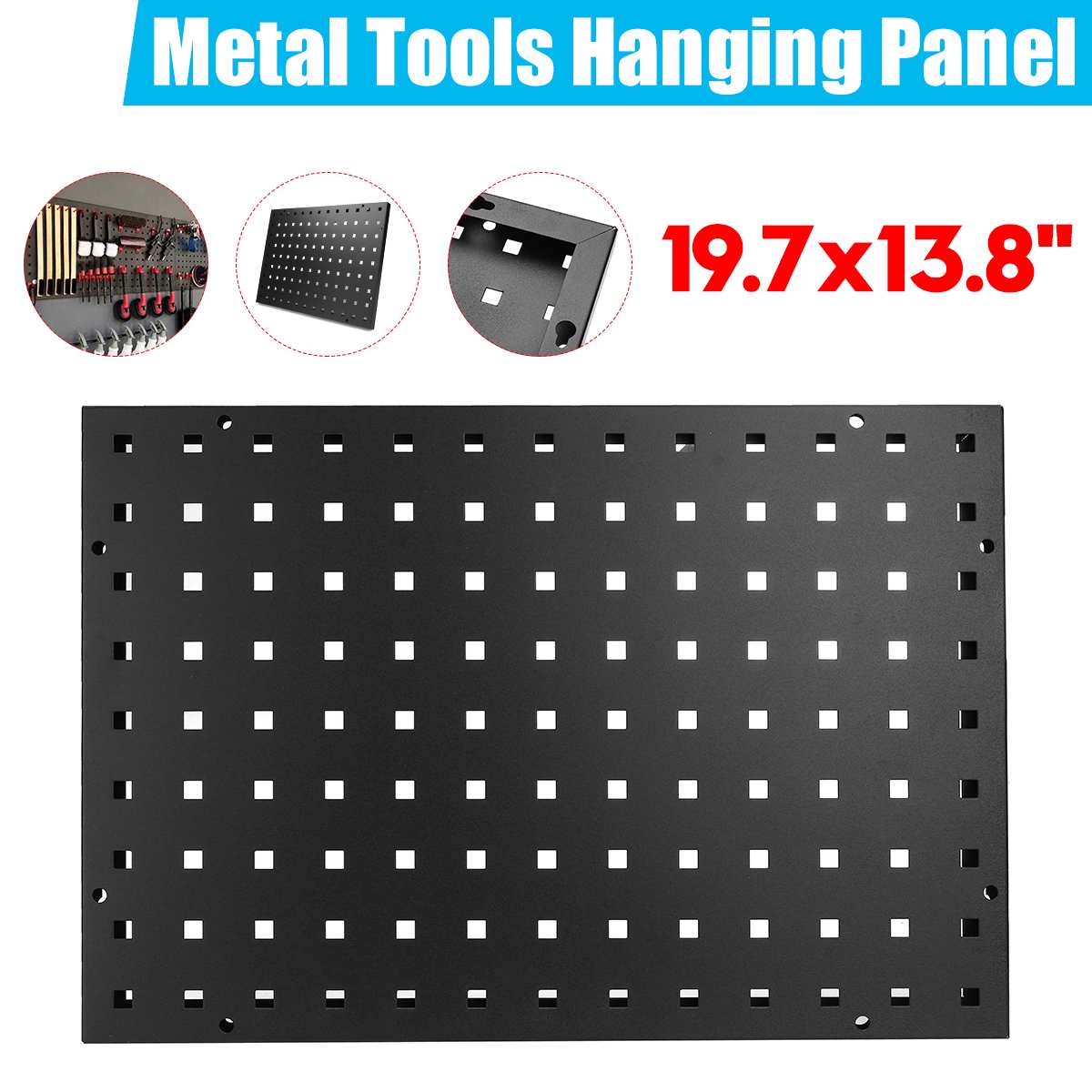 500x350MM Wall-Mounted Hardware Hanging Board Metal Pegboard Panels Tools Hanging Board Storage Organizer Box