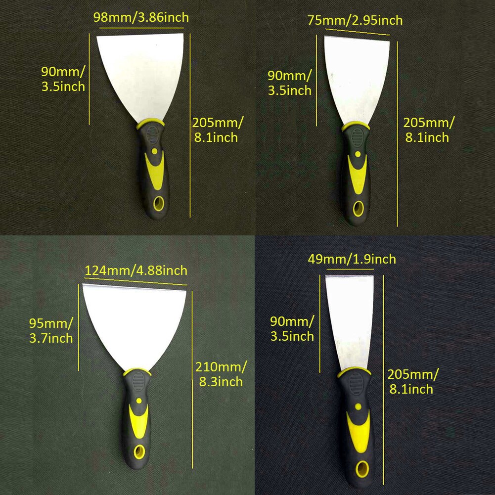 4 st/set manuella byggverktyg spackel spade gör det själv gips efterbehandling förtjockad spackle gips skrapning återanvändbar metallskrapa