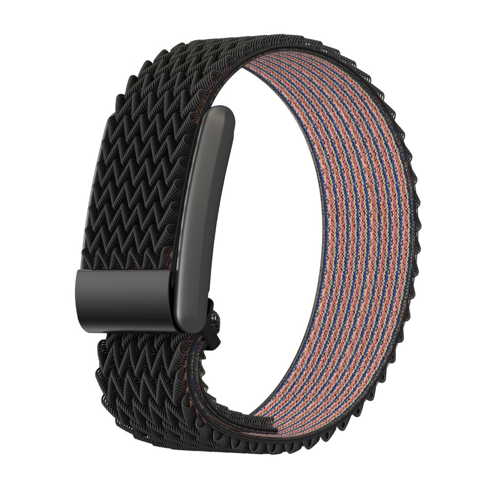 Nylon treningsarmbånd elastisk pustende treningssporingsarmbånd flerfarget justerbart sportsarmbånd for whoop 4.0 kvinner menn: Svart hvit