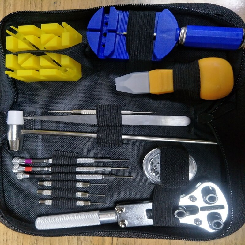 187 stücke Professionelle Uhr Reparatur Werkzeug Kit Uhr Link Pin Remover Fall Opener Pry Frühling Bar Remover Horlogemaker Gereed Reparatur: 14pcs