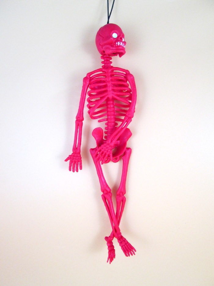 Product Tricky Frightening Human Skeleton Body Bones Model Children Prank Halloween Toys: red