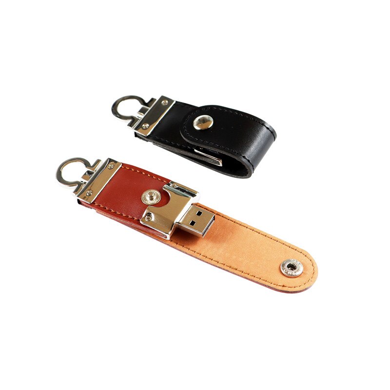 USB flash drive Leather metal keyring Pendrive creativo USB 2.0 32gb 16gb 8gb 4gb