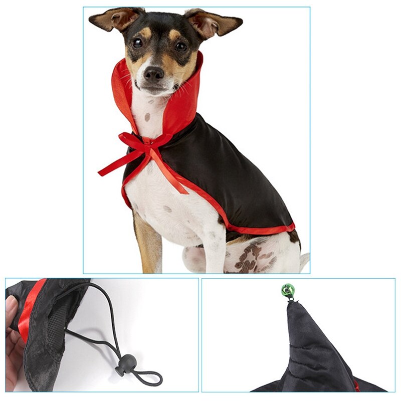 Grappig Cosplay Hond Kleding Halloween Huisdier Kostuum Festival Hond Kostuum Mantel Kat Cape Met Pet Heksenhoed Pet Kleding Party kostuum