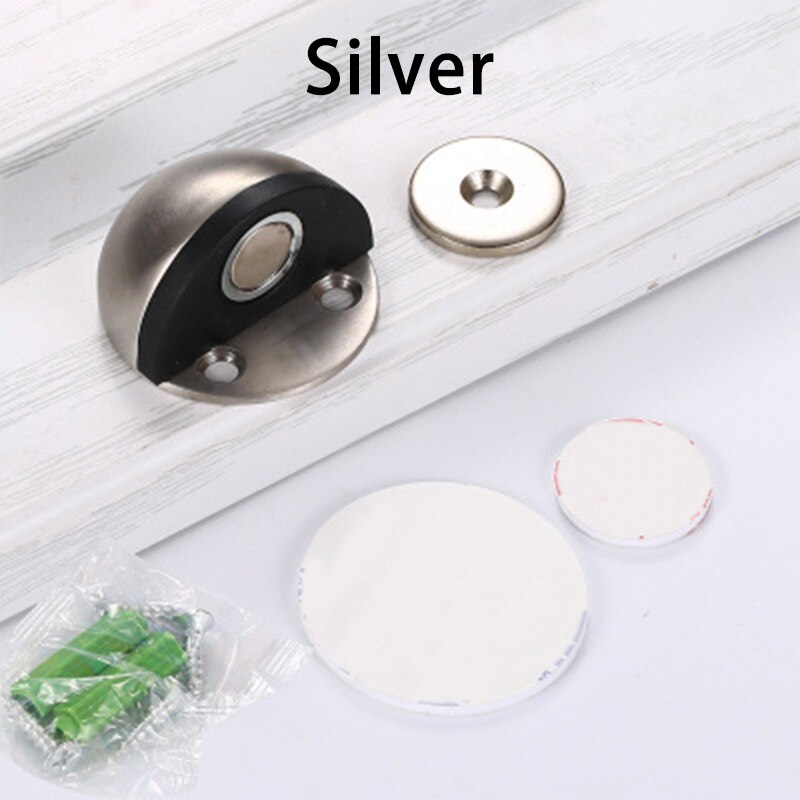 Stainless Steel magnetic door stopper dual catch no punching door bumper wedge wall door stopper: 06