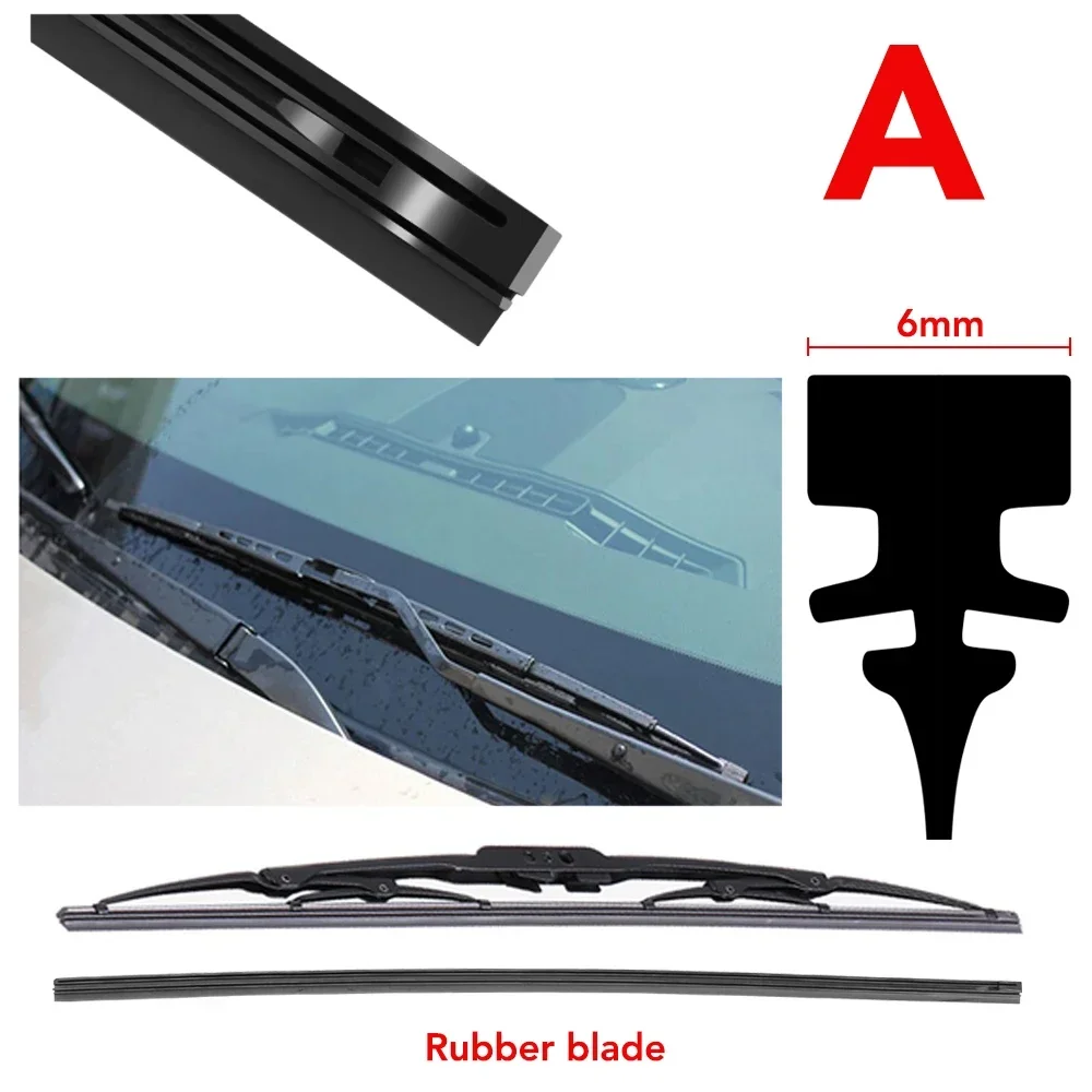 Tiras de goma para limpiaparabrisas de coche, repuesto de escobilla de limpiaparabrisas, piezas de repuesto, todo tipo de estaciones, limpiaparabrisas, cuchilla, accesorios suaves para coche: Rojo / 19 pulgadas