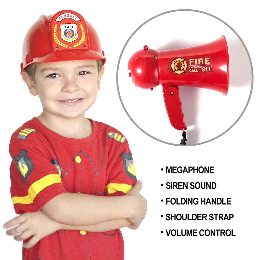 Altoparlante megafono per bambini fai finta di giocare bambini pompiere megafono Mini Bullhorn con suono sirena