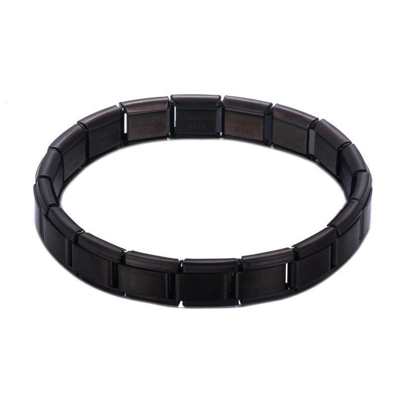 Pulsera de acero inoxidable con cadena de eslabones, colgante de pulsera, estilo minimalista, informal, Unisex: Black