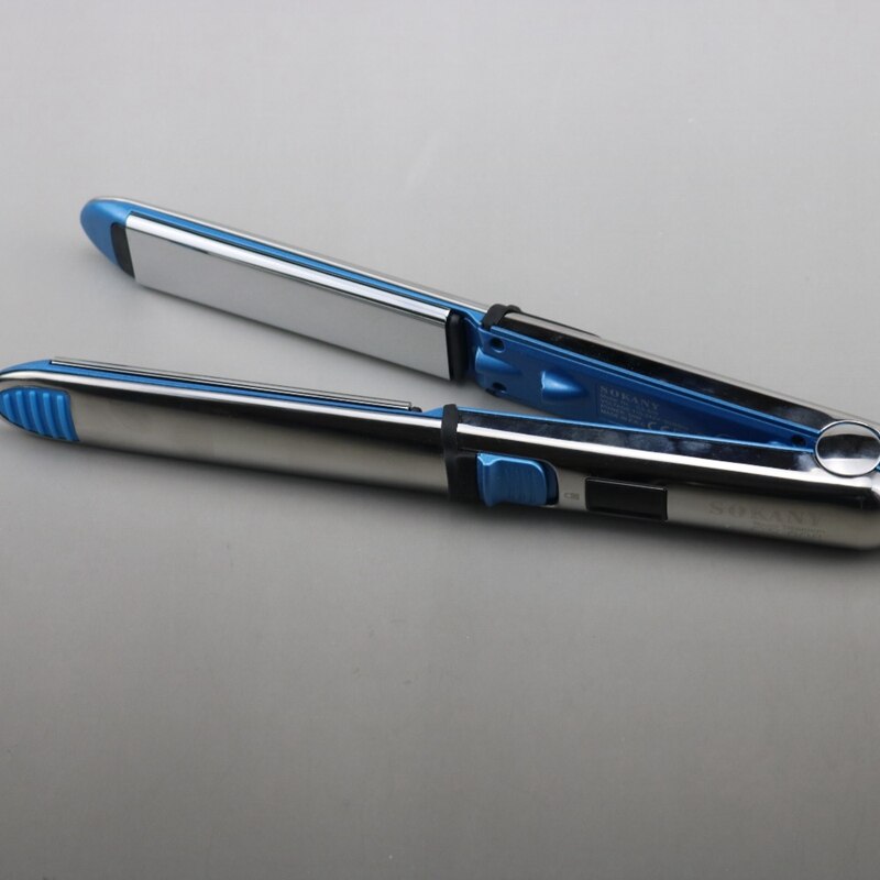 Lisseur de cheveux , prise Us, bleu jusqu'à 750f Pro, en acier inoxydable, 1/4 pouces, fer à lisser électrique rapide