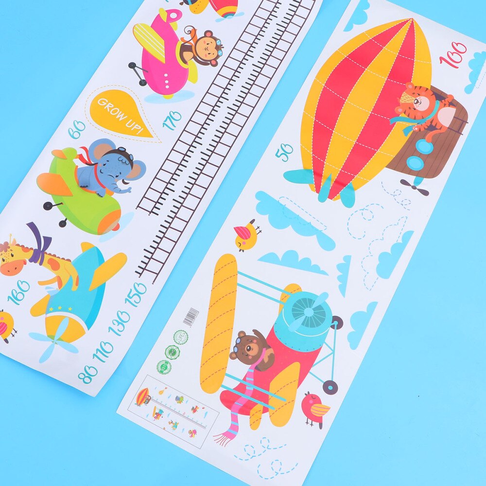 Kids Height Growth Chart Wall Sticker Measurement Ruler Removable Cat Fish Whale Octopus Crab Cute Cartoon Wallpaper Art Home Dé