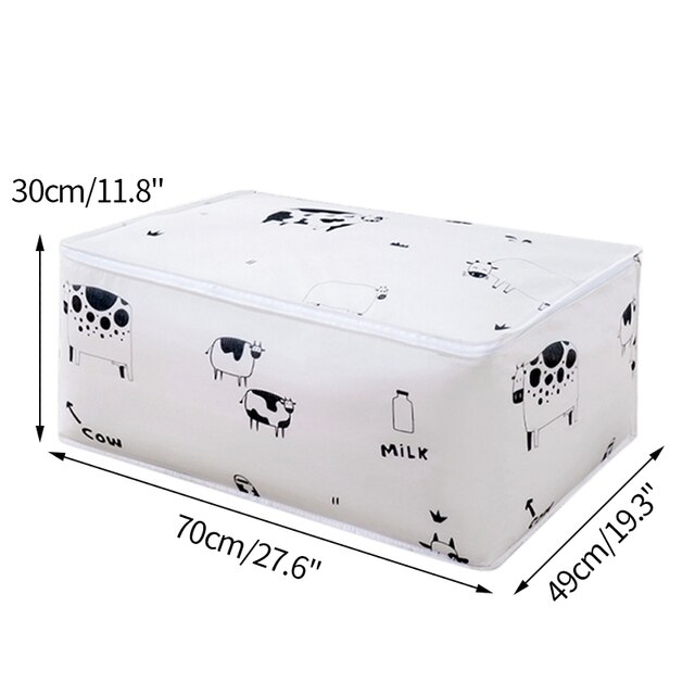 Home Closet Clothing Quilt Storage Bags Foldable Clothes Sweater Organizer Box Large Capacity Cabinet Container Sorting Pouch: cows L