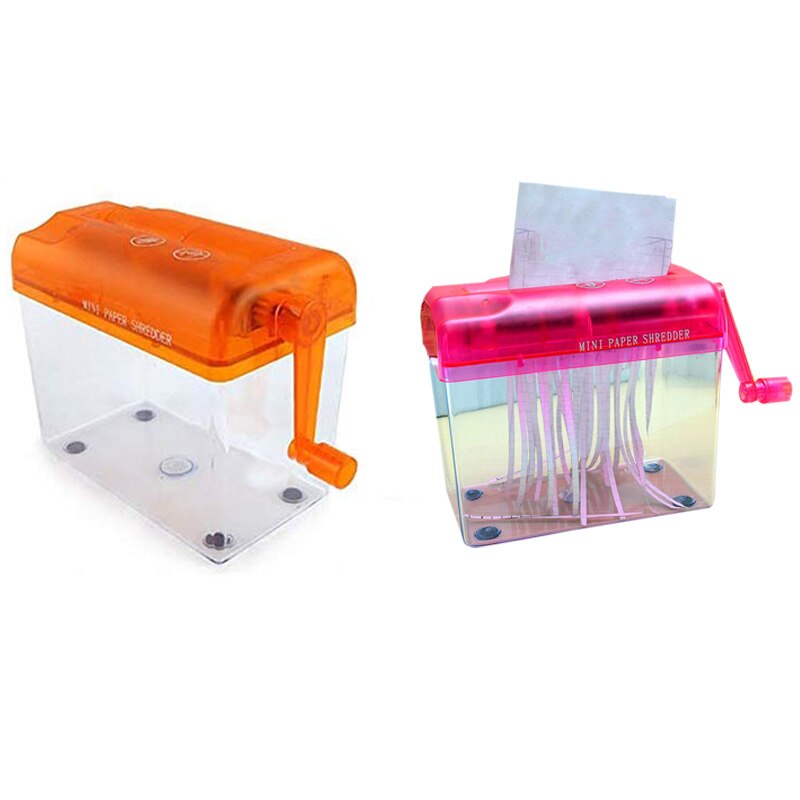 Mini Hand Shredder Portable Paper Shredder A6 Manual Shredder Documents Paper Cutting Tool Home Office Desktop Stationery-Orange