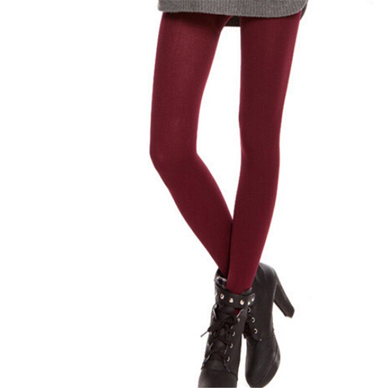 Vrouwen Dikke Fleece Panty Gevoerd Thermische Stretchy Slim Skinny Panty Winter Warm Vrouwelijke Effen Broek