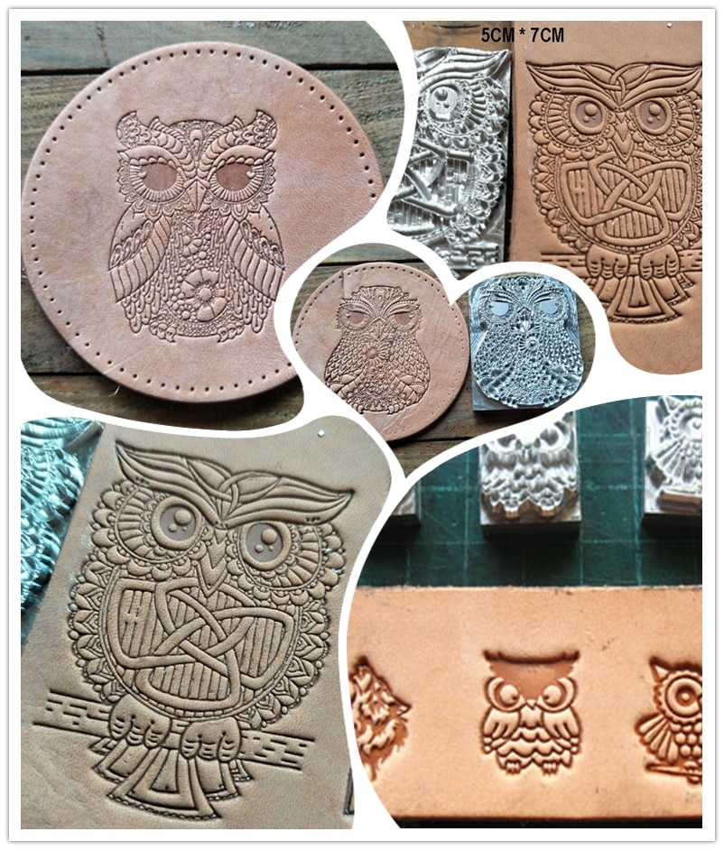 owl pattern Hand-work unique leather working tools carving punches stamp craft leather with leather carving tools
