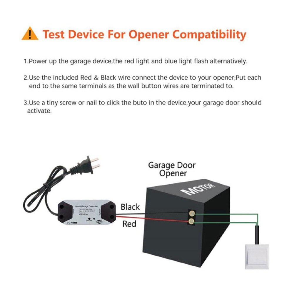 WiFi Switch Intelligent Garage Door Opener Controller Smart Life APP control