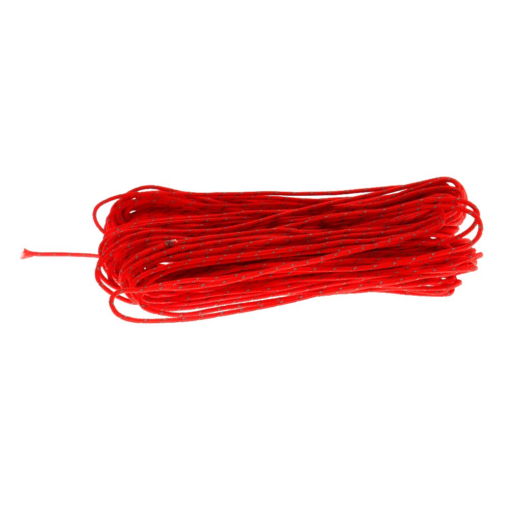 1.8mm 20M Red Guyline Tent Rope Runner Guy Line Camping Cord Paracord Guide Reflective Rope