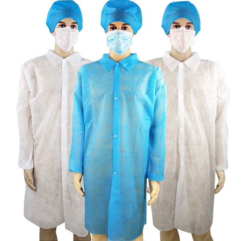 Monos impermeables no tejidos a prueba de polvo ropa de trabajo de fábrica para mujer traje de trabajo lavable de talla grande protección para ropa