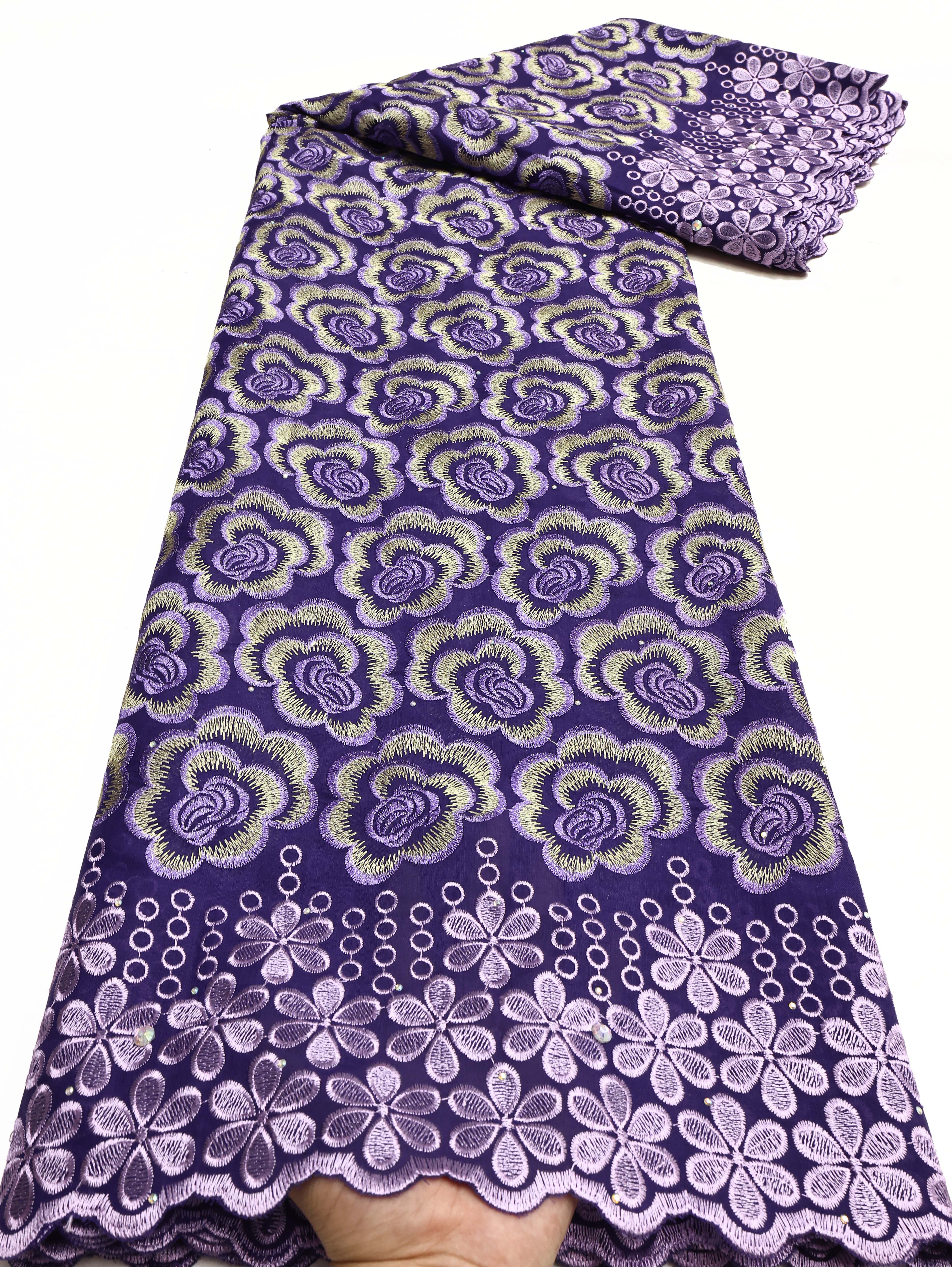 2025 Afrikaanse Nigeriaanse Tule Kant Stof Katoen Damast Guipure Formele Prom Party Gown Dress 5 Yards: Nickel-Free White