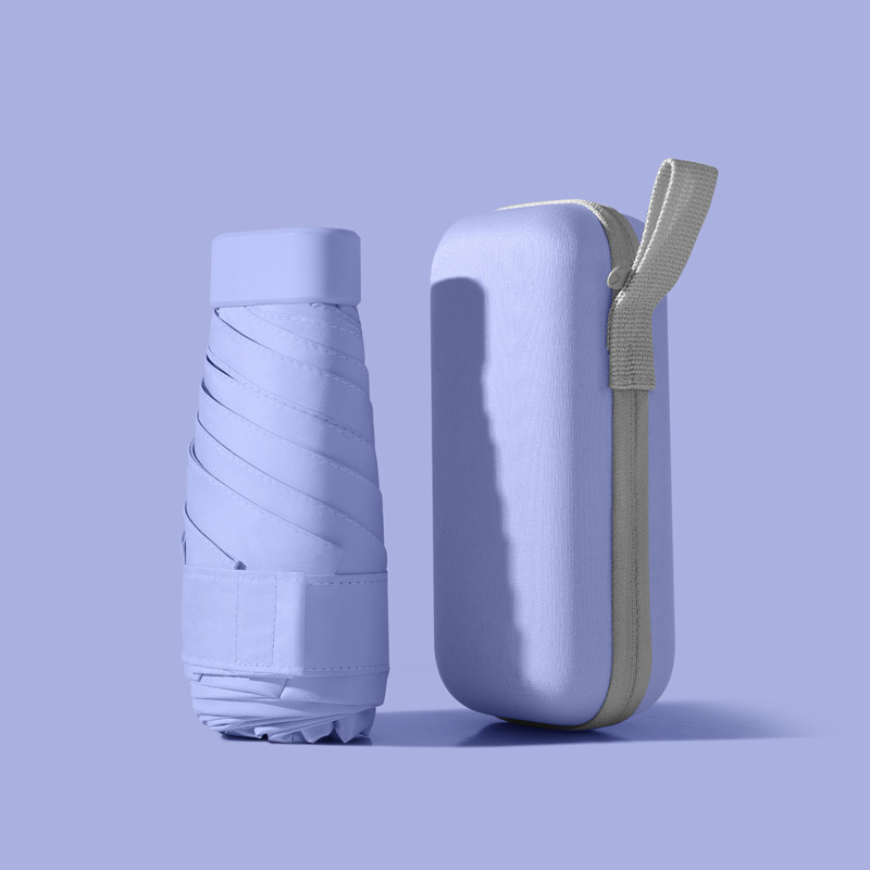 Xiaomi mini Ombrello Tascabile Compatto per Donna Leggero 5 Pieghevole Protezione Solare suola e Pioggia Piccola Borsa per Carte Ombrelli Paraguas: Viola