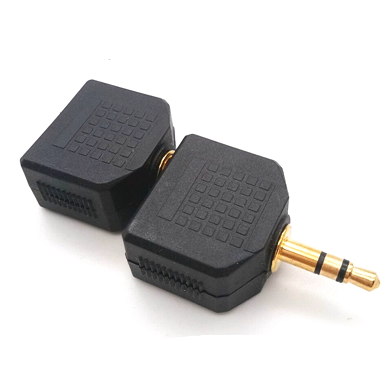 1 st 3.5mm- jack hane till dubbel aux hona y-splitteradapter för telefon, mikrofon, högtalare, hörlurar, ljud, hörlurar