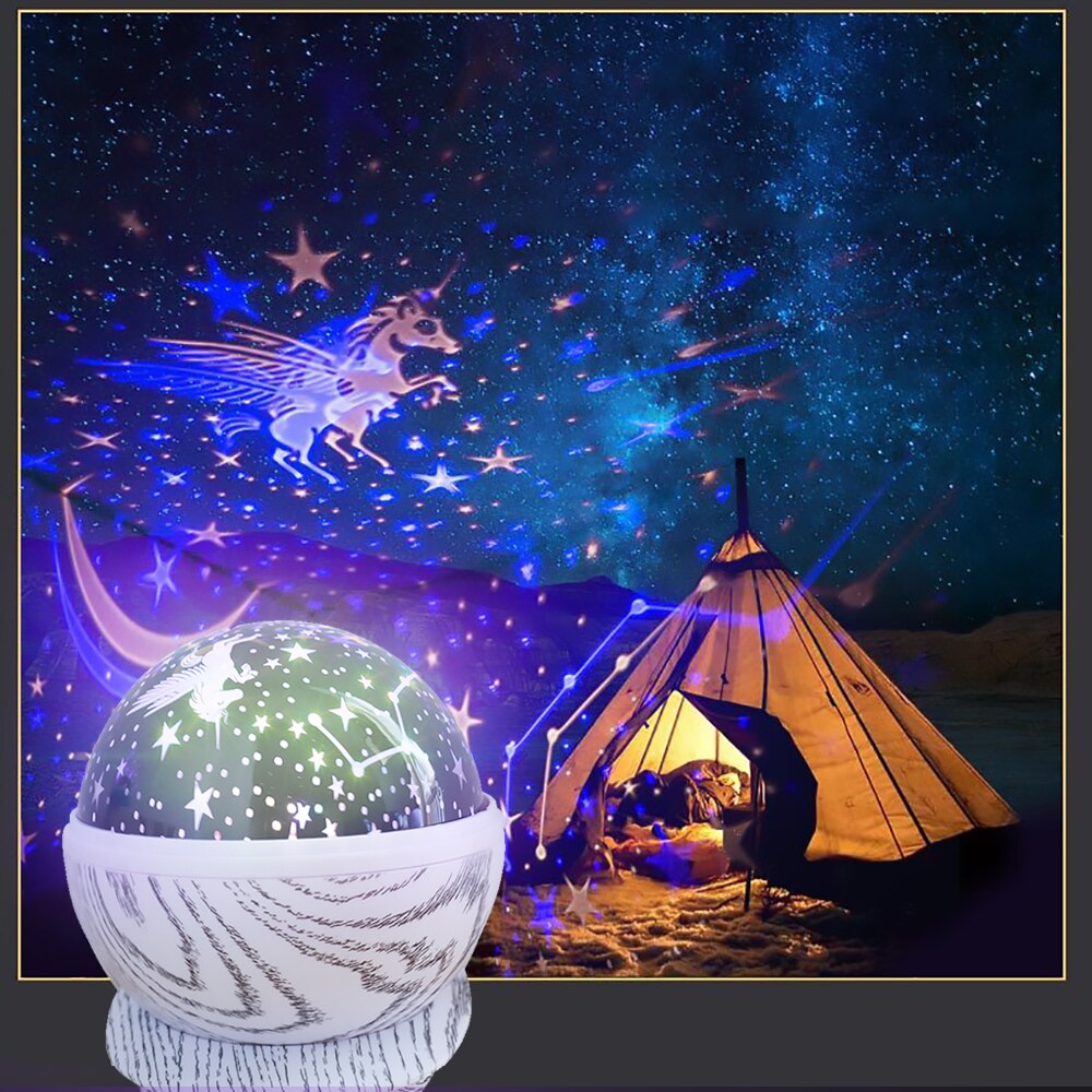 Festival Party Decor Eenhoorn Star Night Light Projector Kids Baby Slaapkamer Decoratie Draaibaar Music Night Lamp Kerstcadeaus