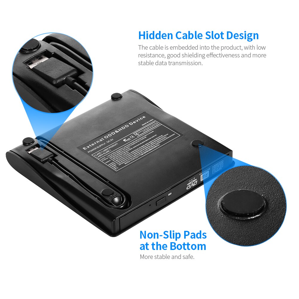 CD-RW DVD-RW CD DVD ROM Player USB 3.0 External DVD Recorder Drive Writer Rewriter Portable ODD HDD Burner Drive for Windows