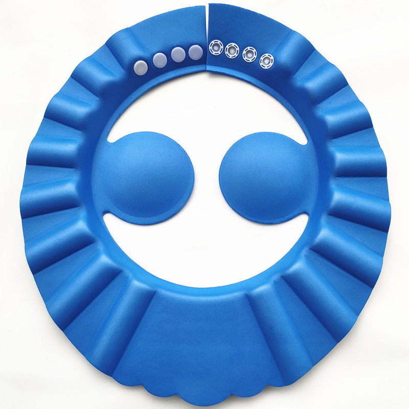 Bouchon de shampooing sûr réglable douche bain protéger doux EVA mousse imperméable chapeau pour bébé lavage cheveux bouclier pour enfant douche: Blue