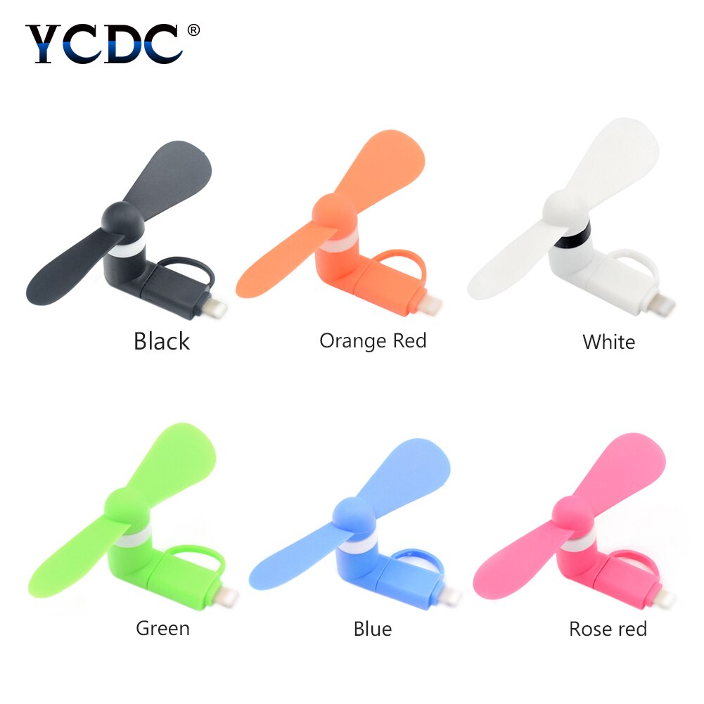 TPE Plastica DC 5V 2-in-1 Ventola Di Raffreddamento USB micro USB Del Telefono mobile Del dispositivo di Raffreddamento del Ventilatore per IPhone Del Telefono Delle Cellule del androide forte Vento A Basso Rumore