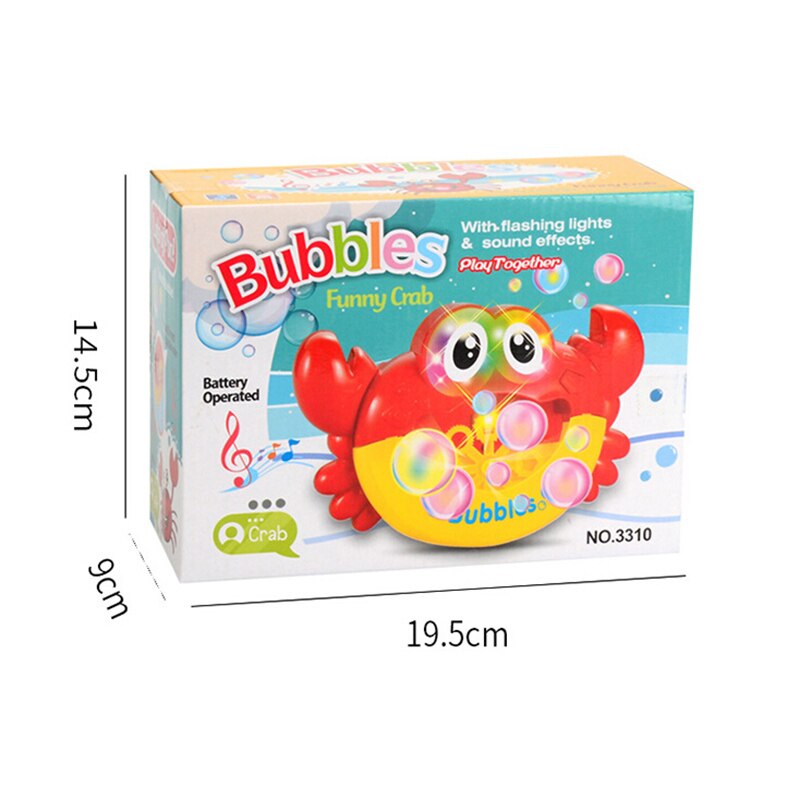 Barn söt tecknad krabba automatisk bubbelmaskin lätt maskin utomhus blåser såpbubblor kul leksaker röstväxlare