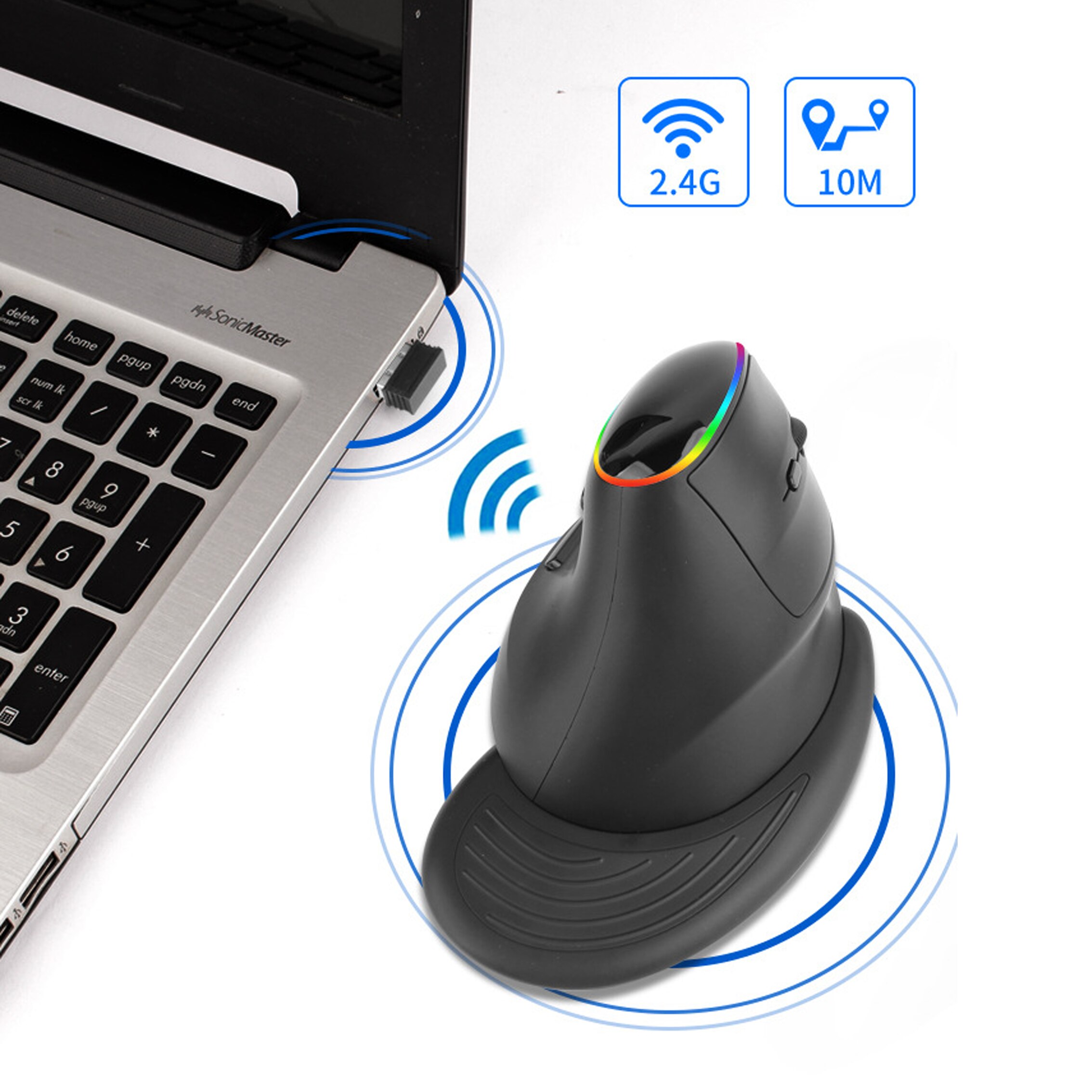 RGB Vertical Mouse Optical Charging Wireless Mice with Backlight Adjustable DPI Ergonomic Gaming Mouse USB Mause For Laptop PC