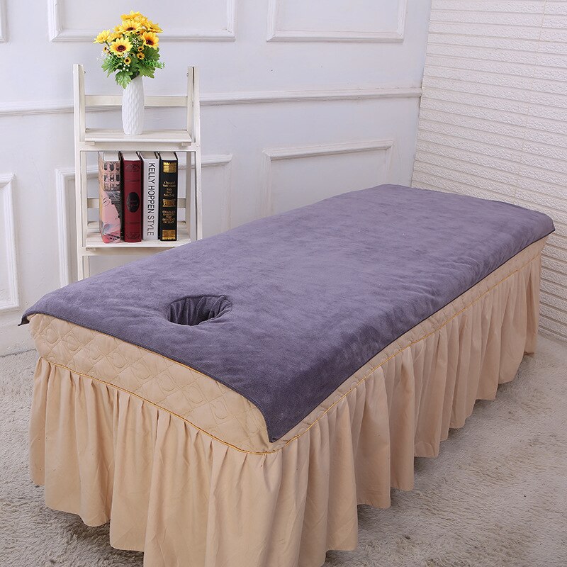 Zacht Microfiber Schoonheidssalon Badhanddoek 80X180Cm Bed Handdoek Met Gat Massage Laken: Gray