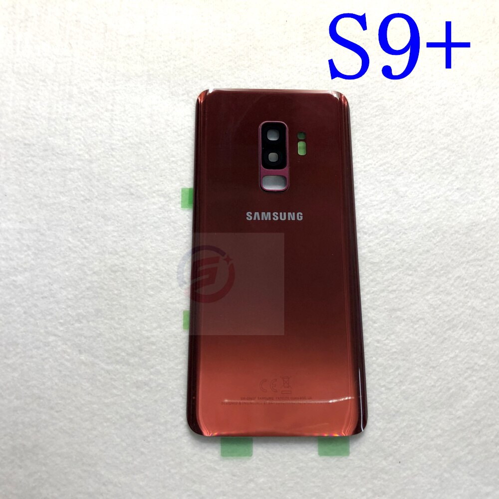 S9 Rear Battery Door Case For Samsung Galaxy S9 Plus G960F G965F Back Glass Housing Cover + Adhesive +Camera Glass Lens Frame: S9 Plus Red