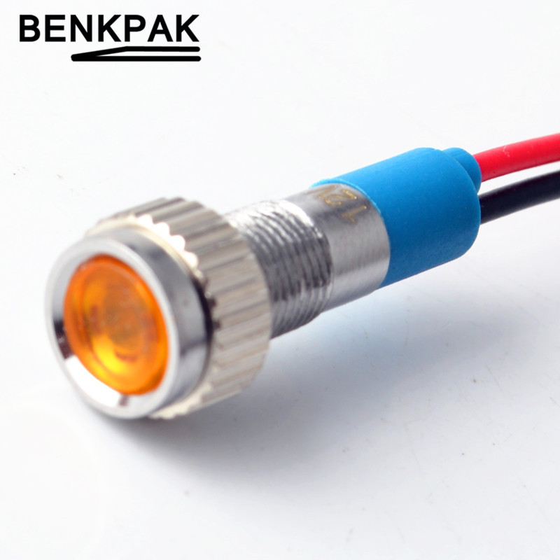 IP67 Waterproof LED Metal Warning Indicator Light 6mm Pilot Signal Lamp 3V 5V 6V 12V 24V 110V 220v Red Yellow Blue Green White