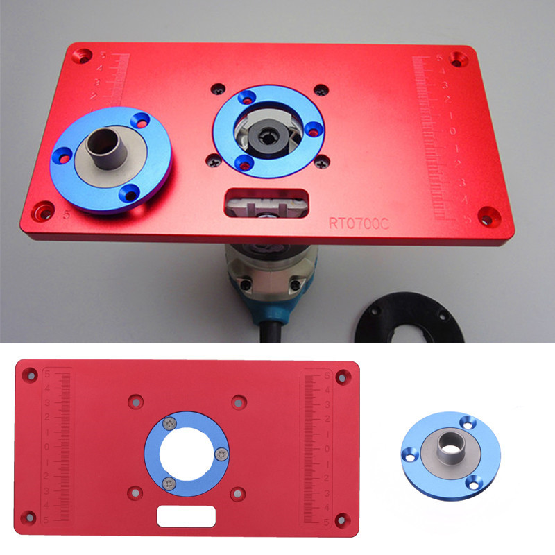 Multifunction Aluminum Router Table Insert Plate With Router Insert Rings Woodworking Benches Router For Makita RT0700C Tools