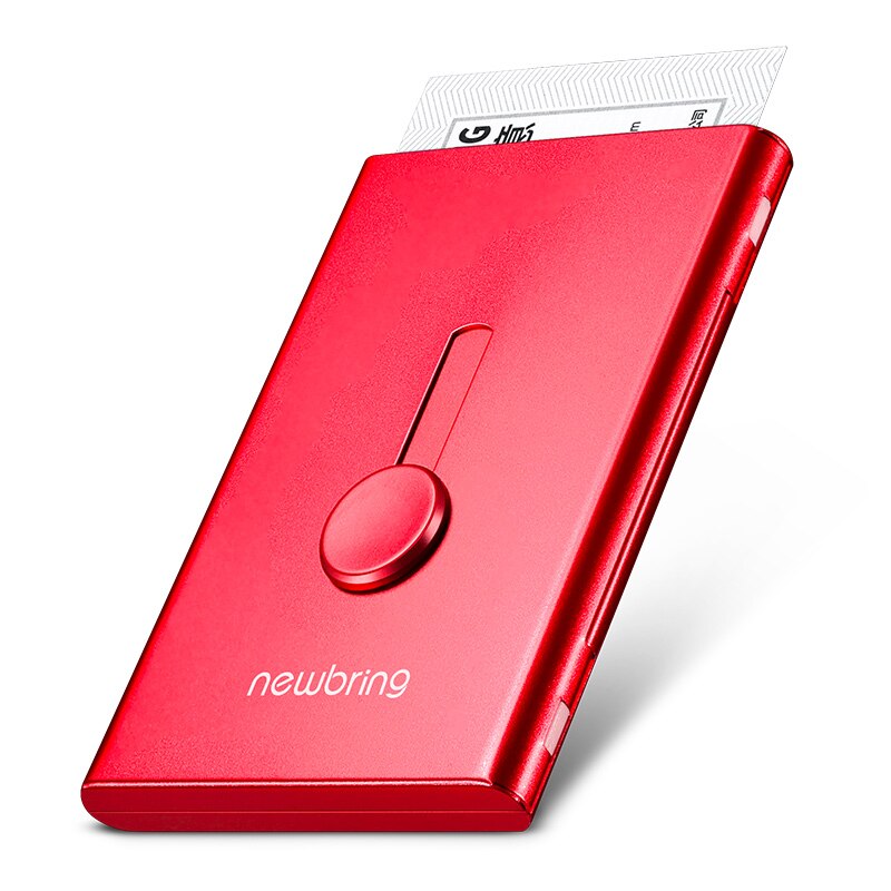 Brengen Kaarthouder Metalen Portemonnee Voor Mannen Visitekaartje Case Automatische Aluminium Credit Card Organizer Wallet Minimalisme: Red