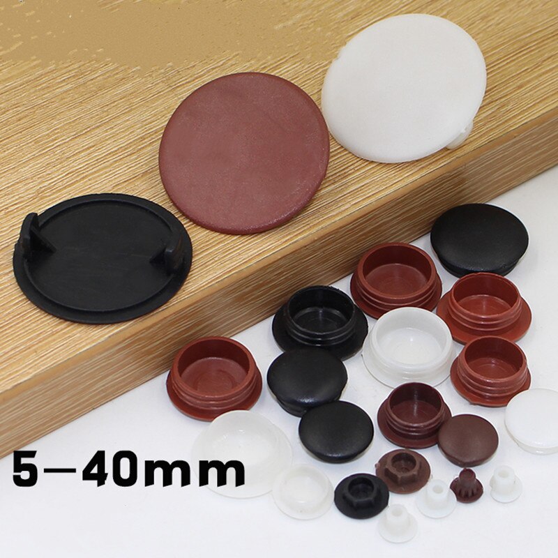 50pcs! Plastic Furniture hole cover 5/8/10/12/15 / 32mm screw decorative pipe dust plug pressure cap stopper Special Socket