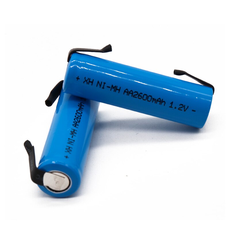 2/4/8/12/16pcs AA Rechargeable Battery 1.2V 2600mah AA NiMH Battery with Solder Pins DIY Electric Razor toothbrush Toys