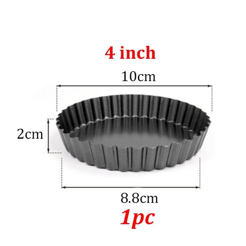 10cm Mini Pie Muffin Cupcake Pans Non-Stick Tart Quiche Flan Pan Molds Pie Pizza Cake Mold Removable Loose Bottom Round Bakeware: 1pc 10cm