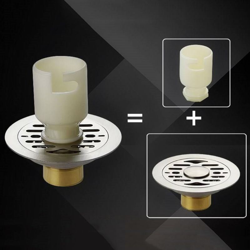 Stainless Steel Insert Round Floor Waste Bathroom Shower Room Invisible Floor Drain Fast Drainage Odor-resistant