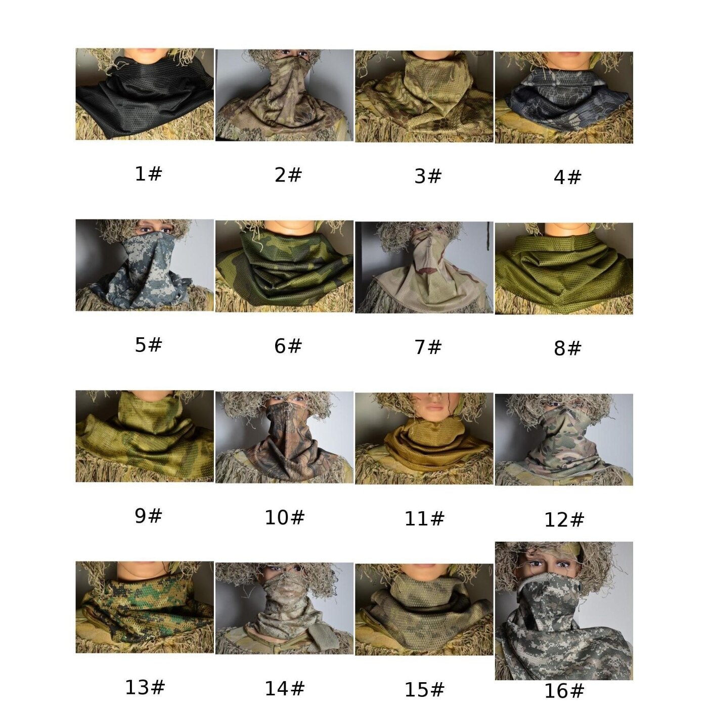 Pañuelo para exterior actividades pañuelo Material de la malla de la cubierta de la cabeza el cuello a prueba de polvo