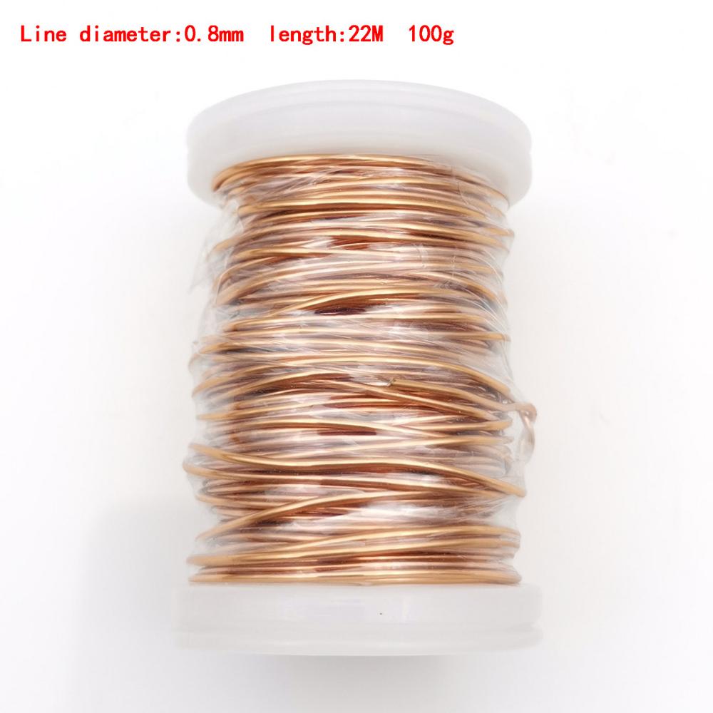 Qa -1-155 magnettråd 0.13mm 0.16/ 0.2 / 0.25mm 100g 2 uew emaljerad koppartråd magnetisk spolelindning elektromagnetisk induktion: 0.8mm 100g
