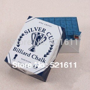 12 stks/partij Zilveren Beker Biljart Pool Snooker krijtjes WIT Blauw Groen Rood Kleur Krijt Biljart accessoires