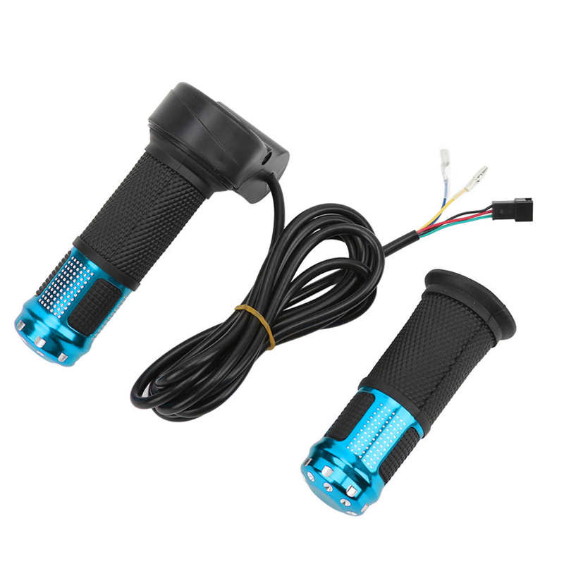 Acelerador de giro para bicicleta eléctrica, 5 cables, mango de acelerador: Azul