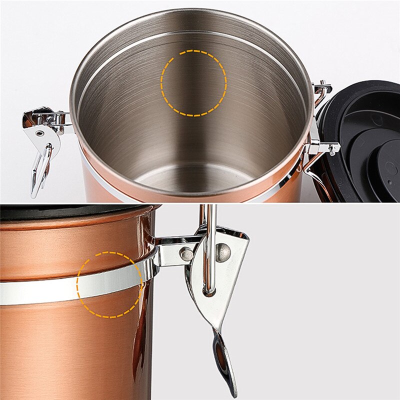 Stainless Steel Airtight Sealed Canister Coffee Flour Sugar Container Holder Can Storage Bottles Jars For Coffee Bean