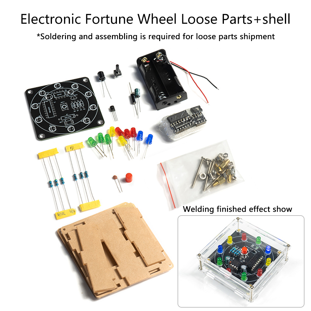 Wheel of Fortune DIY Manufacturing Kit Electronic DIY Bricolaje Trousse Electronica Production Lucky Rotary Suite Components: Beige