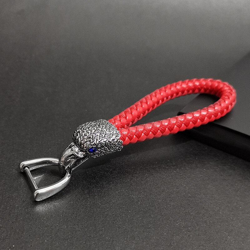 Adelaar sleutelhanger zinklegering autosleutelhouder dames en heren metalen afneembare dieren sleutelhanger merk leren sleutels portemonnee: Rood