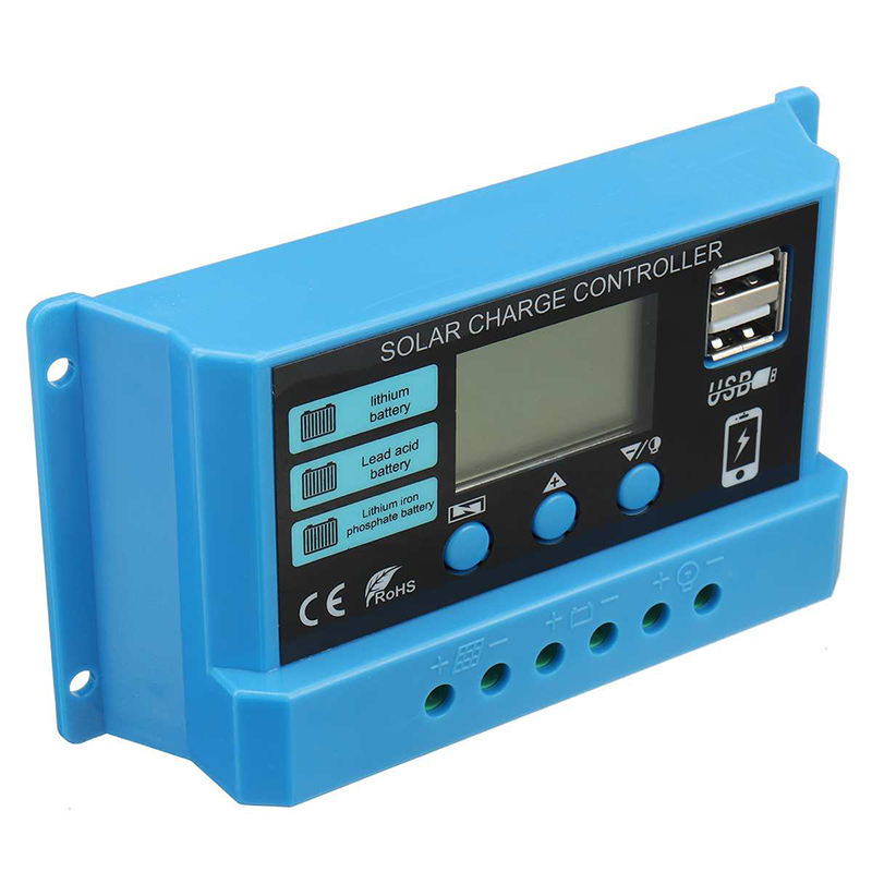 12V 24V 30A Auto Solar Laadregelaar Pwm Controllers Lcd Dual Usb 5V Output Zonnepaneel pv Regulator Voor Zonnepaneel