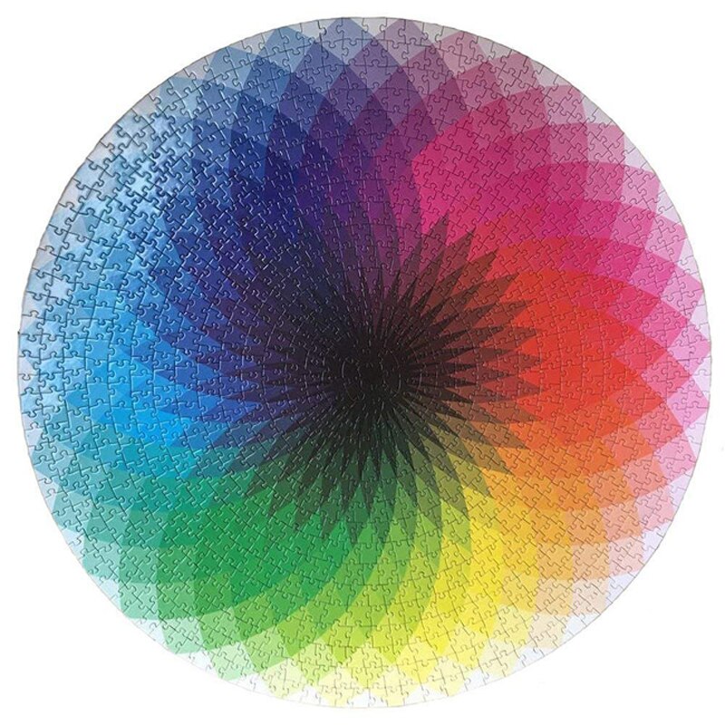 1000 Pcs Puzzels Ronde Legpuzzels Regenboog Palet Intellectuele Spel Voor Volwassenen En Kinderen Puzzel