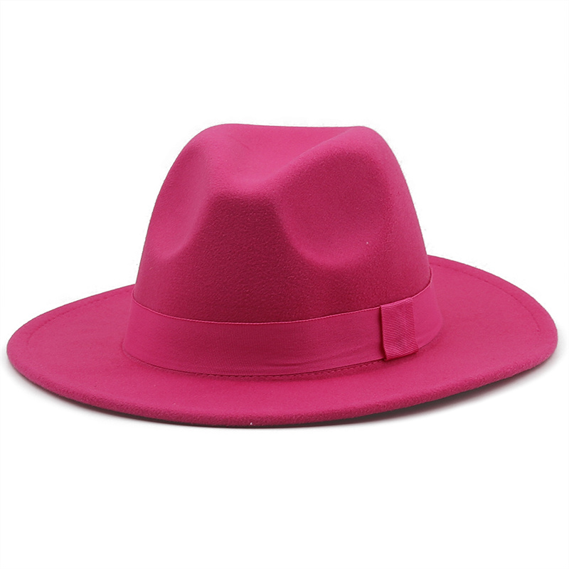 7CM Wide Brim Women Felt Fedora Hats With Bee Ribbon Autumn Winter Wedding Party Trilby Hat Men Gentleman Jazz Hats 54-58CM